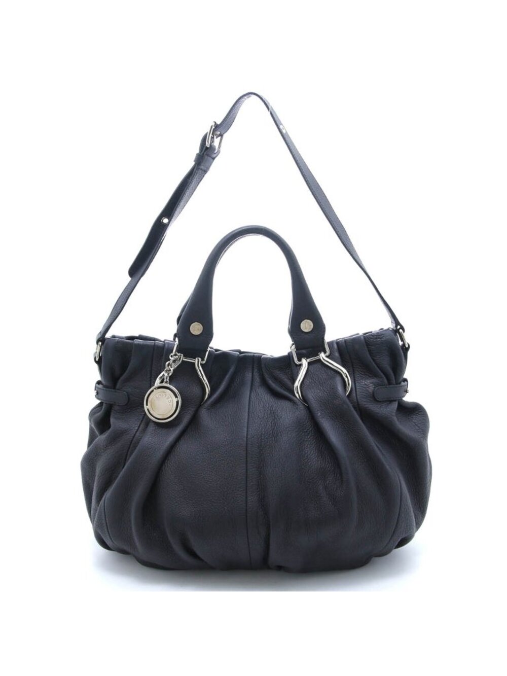 Celine Pillow Small 2-Way Bag Black Leather Handbag